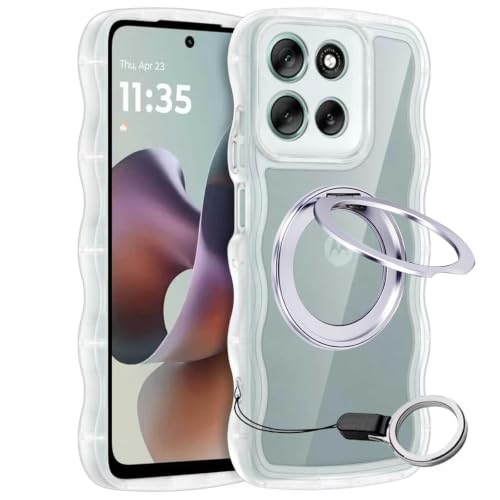 Motorola G66J/G66Y/G56 5G �P�[�X �N���A �E�F�[�uTPU �V���o�[ Magsafe�Ή� 360°��]�X�^���h �c�����Ή� ���g���[�� ���g G66J �P�[�X ���� �ϏՌ� TPU �y�� ���^ �l�C �� �؍� ���� ����~�� �Ϗ�