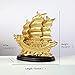 Sailing Ship Statue Wealth Ship Feng Shui Decor for Fortune, Wealth and Prosperity - Decorative Gold Wealth Sailing Boat Décor for Office and Home - Corner Living Room Nautical Decoration