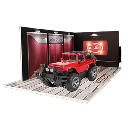 Pantalla de estacionamiento LED - Caso modelo de escala 1:24, escaparate Diecast Collector | Garaje iluminado para modelos de coches, Soporte elegante para objetos de colección, solución de