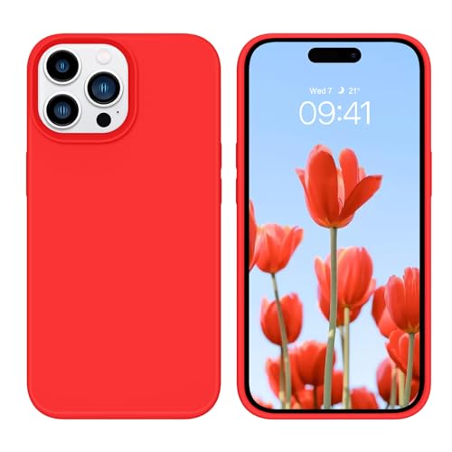 Coque silicone liquide iPhone 14 Pro GUAGUA avec doublure douce haut de gamme