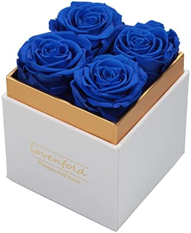 Birthday Gifts for Women Preserved Rose in a Box,100% Real Rose Flowers Forever Roses That Last 3 Years,Eternal Flowers for Delivery Prime,Gifts for Mom Valentine's Day Mother's Day (Blue Rose)