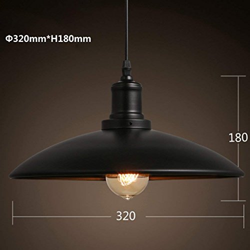 Araña de luces retro para iluminar mesas oscuras de restaurante con hierro negro Loft GZ 3