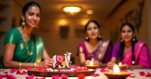 Return Gifts for Pooja - Haldi Kumkum Packets with Cow Figurine - Qty 30 - Pasupu Kumkum Return Gifts - Housewarming Gift Indian - Diwali Dussehra Ganesh Gift- Hindu Gifts for Women - image 2