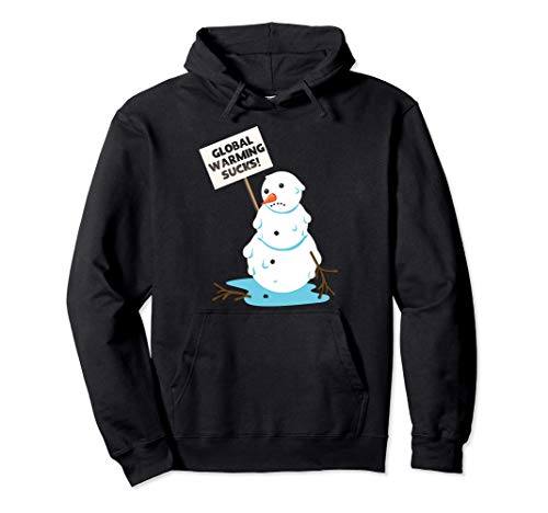 Global Warming Sucks Melting Snowman Pullover Hoodie