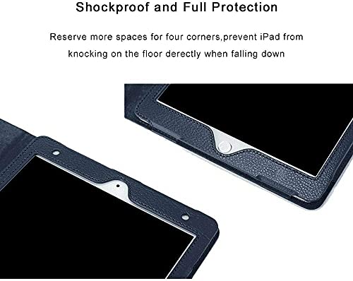 PU Leather Stand Case for iPad Air 1/2 9.7 2017/18 5th/6th Generation Folio Cover (Blue) - Image 4