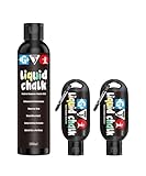 GJQ Liquid Chalk Mess-Free Workout Gym Chalk 7’s Quick-Drying for Rock Climbing,Lifting, Gymnastics,Weightlifting and Dancing,Sweat Resistant and Long Lasting for Stronger Hand（1 * 3.38OZ+2 * 1.68OZ）
