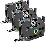 Nastro per Etichette Markurlife Compatibile In sostituzione di Brother TZe-335 TZ 335 TZe TZ Tape 12mm per Brother P Touch D400 PT-H100LB PT-H100 PT-D210 PT-1000 (3 Pezzi, Bianco su Nero)