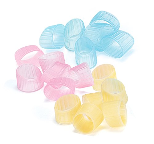 Plus Assorted Color Large Ring Style Finger Pad Tips 18 Piece Count (60047)