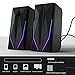 ZUO XI Desktop Speakers, 2.0 Channel PC Computer HiFi Stereo Gaming Speaker with Colorful LED Light Modes, Enhanced Bass and Easy-Access Volume Control, USB Powered with 3.5mm AUX-in.