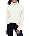 v28 Women's Korean Design Turtle Cowl Neck Ribbed Cable Knit Long Sweater Jumper (White,2XL)