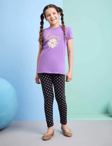 Image of Amazon Brand - Symbol Girl's Cotton Jersey Stretchable Leggings | Ankle Length | Aged 2-14 Years