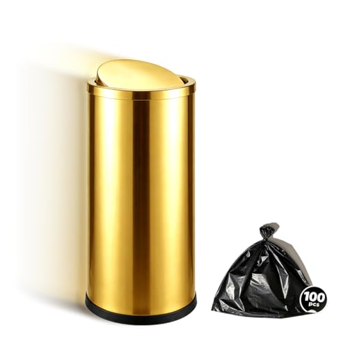 Caneca de basura dorada 5.3 galones para baño y cocina