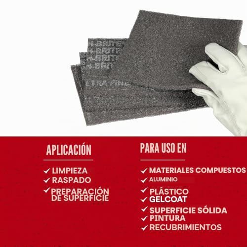 Scotch-Brite 7448 almohadilla ultra fina de carburo de silicio para satinado sin rayas 6x9 3