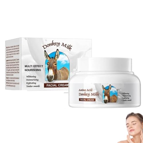 Donkey Milk Cream, Organic Milk Body Lotion, Moisturiser Face Women, Face Cream for Women, Natural Skincare Anti Ageing, Wrinkle and Line Reducing, Hydrating and Firming, for All Types (1PC, 120g)