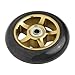 100mm Pro Scooter Wheels with Aluminum Alloy for CNC Machined Hub and High Elasticity Polyurethane Tires, Wear Resistant for Professional Scooters, Includes Bearings(Yellow and Black)