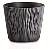 Vaso in plastica rotondo da giardino diametro 40 cm bronzo