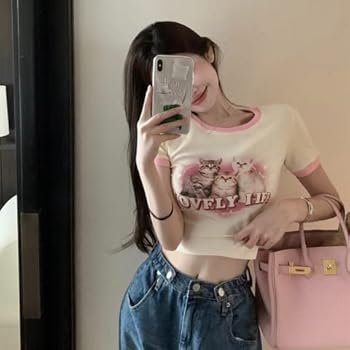 LUV IS TRUE★韓国★人気★DN 2D CAT TEE ネコ半袖Tシャツ 3色 3色 かわいい黒猫 猫柄半袖 Oversize ゆるい Tシャツ 半袖 夏服