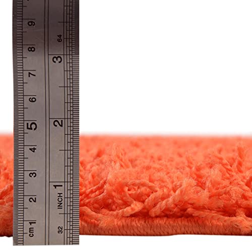 Rugs.com - Über Cozy Solid Shag Collection Rug – 6 Ft Runner Tiger Orange Shag Rug Perfect For Hallways, Entryways, 2' 2 X 6' 5 Runner #TOP3