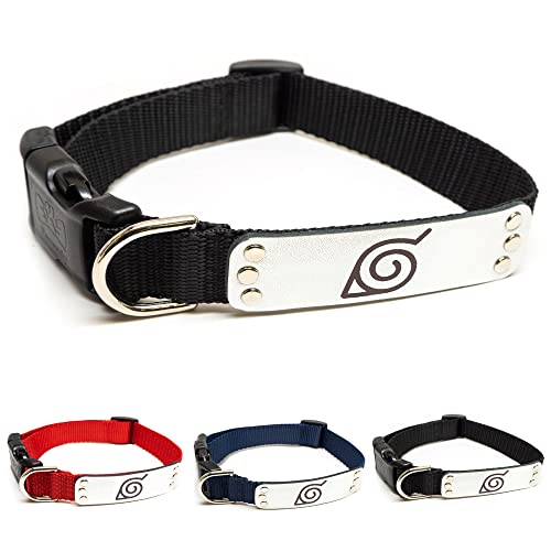 Naruto - Collar de perro para perros grandes, medianos, XS/pequeños: collar de perro de anime con licencia oficial de Naruto Shippuden Hidden Leaf Village, regalos de Naruto, collar para mascotas para
