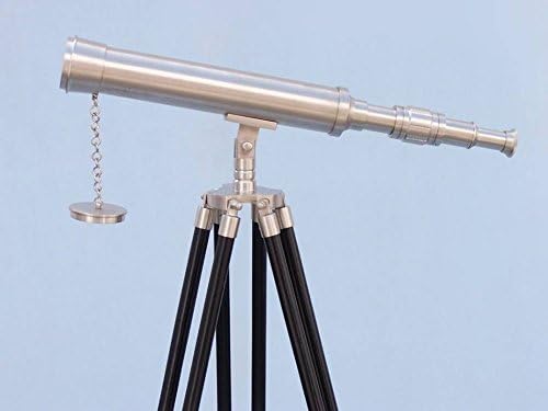 Nauticalmart Floor Standing Brushed Nickel Harbor Master Telescope 50"