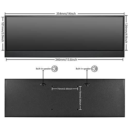 Wisecoco 14 Inch Uhd Ips 3840X1100 Touch Secondary Screen Stretched Bar Lcd Monitor Mini Hdmi For Laptop Computer Health Speed Temperature Windows Second Screen Lcd Display Aida64 Sub Cpu Gpu Display #TOP4