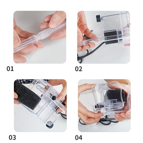 Image of HIERYAN Fish Tank Small Filter Aquarium Hang on Filter Small Aquarium Filter，Small Submersible Hanging Fish Tank Filter for 1 to 8 Gallons Tank
