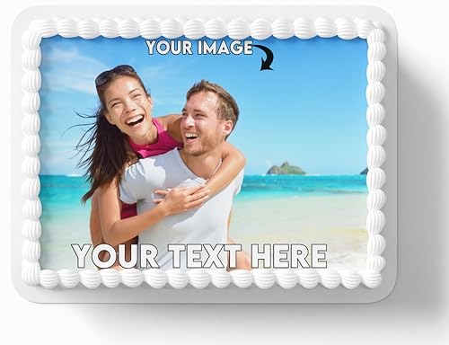 Costco Cake Topper With Your Own Photo/Message on Premium Edible Icing - Costco Cake Edible Photo - Print Size 10"x14" (Lands