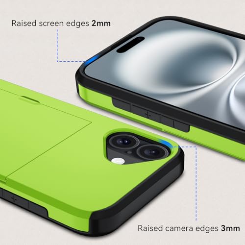 Qinmay Compatible with iPhone 17 Case Wallet,Built-in Card Holder, Heavy Duty Protective Dual Layer Shockproof Hidden Card Slot Slim Wallet Phone Cover for iPhone 17 ，Green by Qinmay - Used condition - Image 3