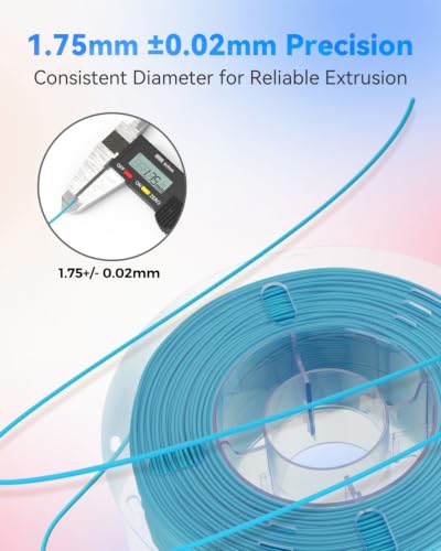 Image of VOXELAB HS PLA+ Filament 1.75mm, High Speed PLA Plus 3D Printer Filament, 1kg (2.2lbs) for Most FDM 3D Printers, Enhanced Toughness & Smooth Printing, Superior Layer Adhesion(Cyan)