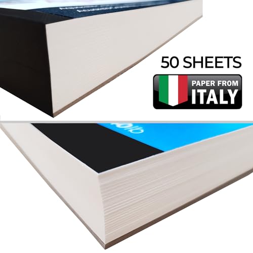 Jumbo Fine-Grain Textured Watercolour Paper A4 Pad - by Zieler® 50 Sheets | 300gsm | Ideal for 'Wet on Wet Techniques' | FSC Mix & Acid Free. Includes Starter tip Sheet (A4)