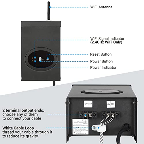 Dewenwils 200W Smart Wi-Fi Low Voltage Transformer, Schedule And Timer, Compatible With Alexa And Google Home, 120V Ac To 12V Ac, Weatherproof For Landscaping Light, Spotlight, Pathway Light #TOP3