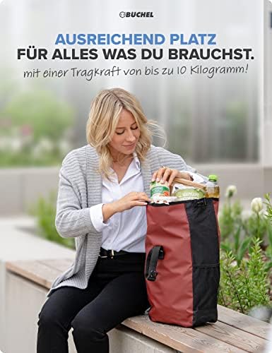 Büchel Fahrradtasche für Gepäckträger I wasserabweisend und bis zu 10kg belastbar I Fahrradtasche Gepäckträger aus Tarpaulin, Gepäckträgertasche, Fahrrad Taschen hinten