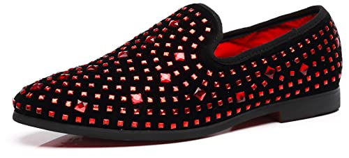 Men's Glitter Loafers Slip on Leather Wedding Party Dress Penny Smoking Sparkly Shoes