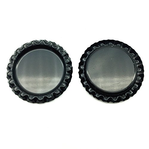Rutich 200 Pcs Flat Decorative Bottle Cap Craft Bottle Stickers Double Sideds Printed For Hair Bows, Diy Pendants Or Craft Scrapbooks Black #TOP1