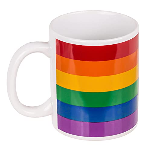 Murago - Becher mit Pride Flagge für ca.300ml - Kaffee Tee Tasse Becher Regenbogen Fahne LGBTQ