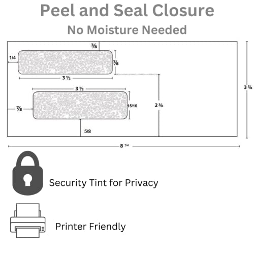 250 Double Window Self Seal Security Business Mailing Envelopes - For Computer Check Paper And Quickbooks - Safe Envelope With Tamper Evident, Security Tint, Peel And Seal Strip #8 (8801) #TOP1