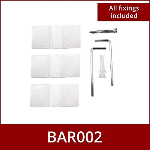 Shower Glass Support Bar | for Wetrooms or Shower Enclosures | Fits 8mm Glass | 700 to 1200mm Adjustable Telescopic Length | Stainless Steel Chrome | BAR002