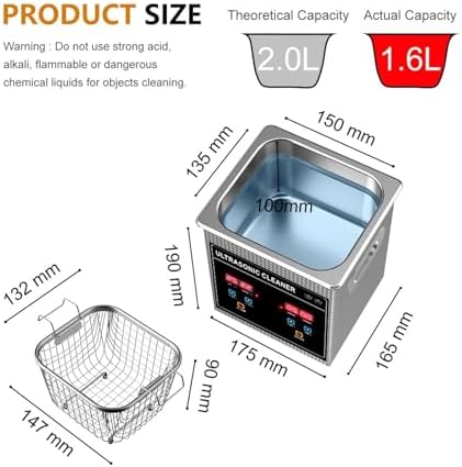 60W Ultra Cleaner with Digital Timer - Powerful Jewelry, Coin & Nail Art Cleaning Machine for Efficient Small Item Care - Professional Ultrasonic Cleaning Solution