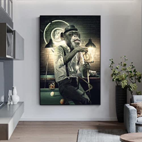 Singe graffiti art impression sur toile haute définition triptyque 20x30