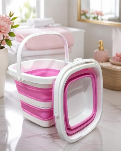 Image of DC DECORIO- Collapsible Silicone Bucket 5 Liter - Foldable Multipurpose Cleaning Bucket.Space-Saving Water Bucket for Home, Car & Outdoor