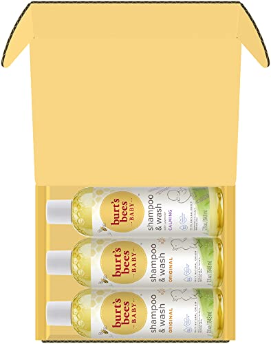 Burt's Bees Baby Shampoo And Wash 3-Pack, 2 Original And 1 Calming With Lavender, 12 Fl Oz Each #TOP4