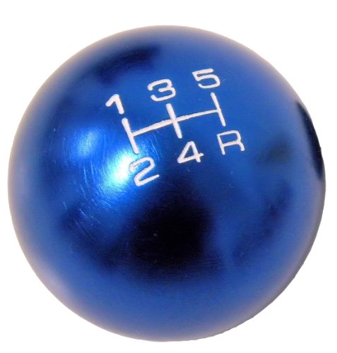 Vms Racing 12X1.25Mm Threaded 5 Speed Round Ball Type R S Shift Knob In Blue Billet Aluminum For Subaru Impreza Wrx Sti Rs Forester Legacy Outback Threaded (No Adapters) Jdm Gear Shifter Selector #TOP30