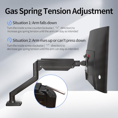 suptek Monitor Halterung für 13-32 Zoll LED LCD Bildschirm bis zu 9 kg, Monitor Arm mit Gasfeder, 360° Drehbar Höhenverstellbar Schwenkbar Neigbar, Monitorhalterung VESA 75x75/100x100 mm, MD01A
