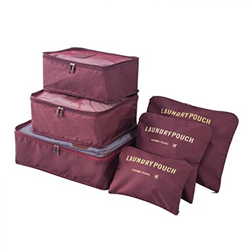 Flameer – Pacote com 6 sacos impermeáveis para armazenamento de viagem, bolsa organizadora de bagage