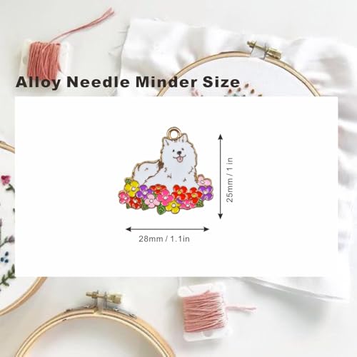 Image of 3pcs Flower Animals Themed Needle Minder, Needle Minder Magnetic, Needle Holder for Cross Stitch, Sewing,Enamel and Magnetic - Keep Your Needles Secure