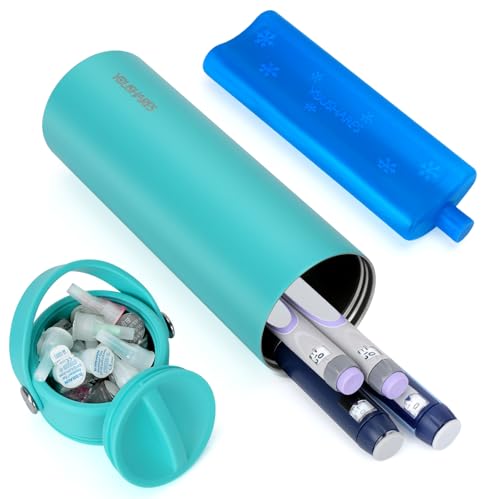 Image of YOUSHARES Insulin Cooler Travel Case - 48H Non-Electric Cooling Bottle with TSA Approved Ice Pack, Diabetic Medication Pen Vials Refrigerator, Medical Carry Case Portable for GLP-1 Pens