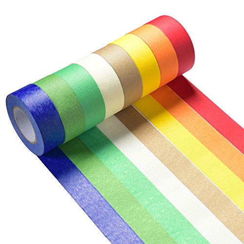 Colored Masking Tape, Rainbow Colors Painters Tape Colorful Craft Art Paper Tape for Kids Labeling Arts Crafts DIY Decorative Coding Decoration Teaching Supplies, 1