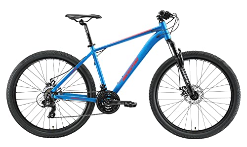BIKESTAR VTT en Aluminium, Frein à Disque, 21 Vitesses Shimano, 27.5 Pouces | Mountainbike Cadre 18" Pouces MTB Suspension Avant | Bleu Orange – vue 2