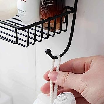 Cheet enterprise 2 Layer Multipurpose Kitchen Bathroom Shelf Wall Holder Storage Rack Strong Magic Sticker Shower Rack Shelf(Multicolor Pack of 1) 4