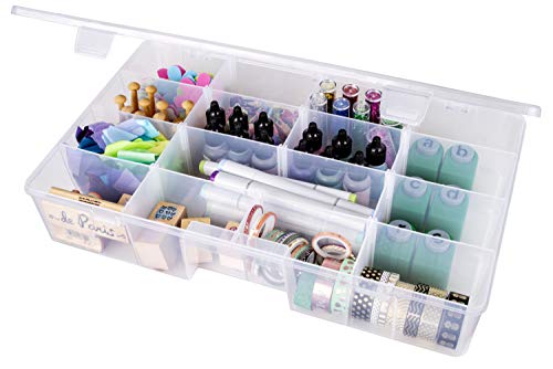 Image of ArtBin 6980AG XL Solutions Box with Dividers, Art & Craft Organizer, [1] Plastic Storage Case, Clear